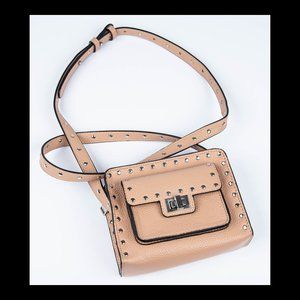 Steve Madden Womens Blush Silver Studded Crossbody Small Purse NWOT